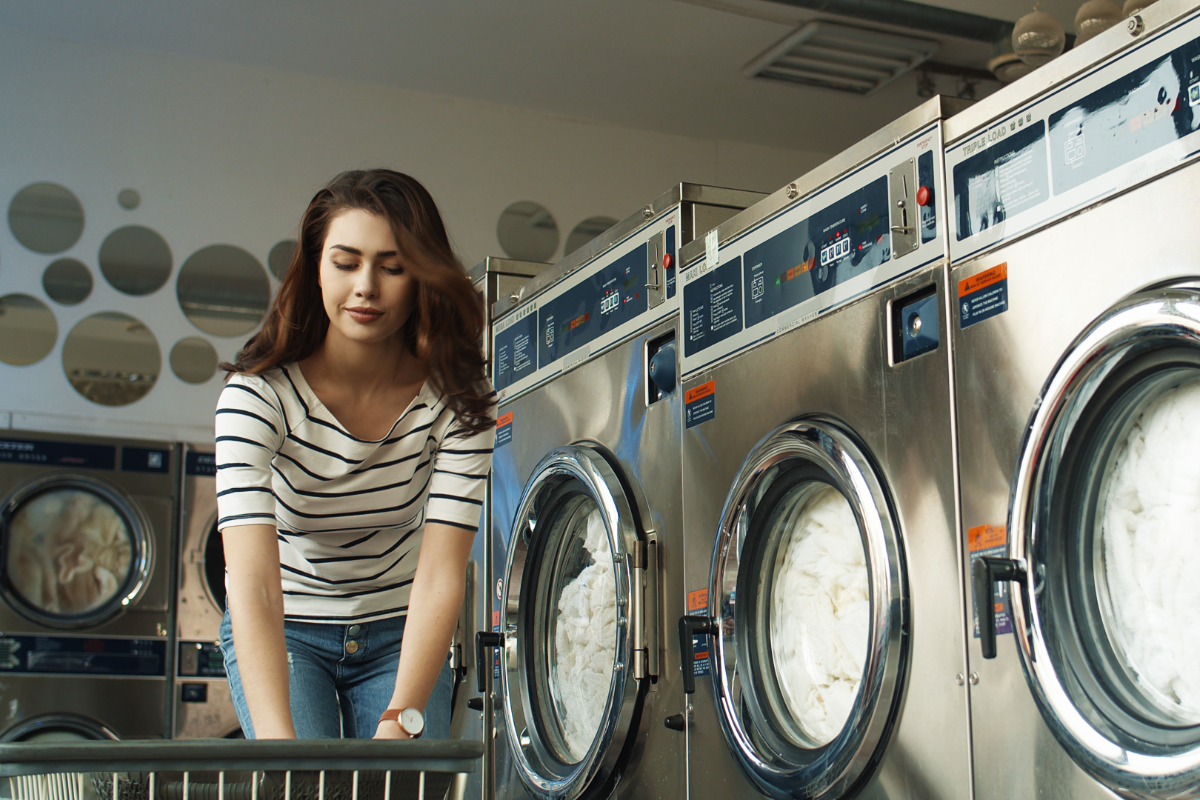 Self Service Laundry Woman 3 Washers 1200X800